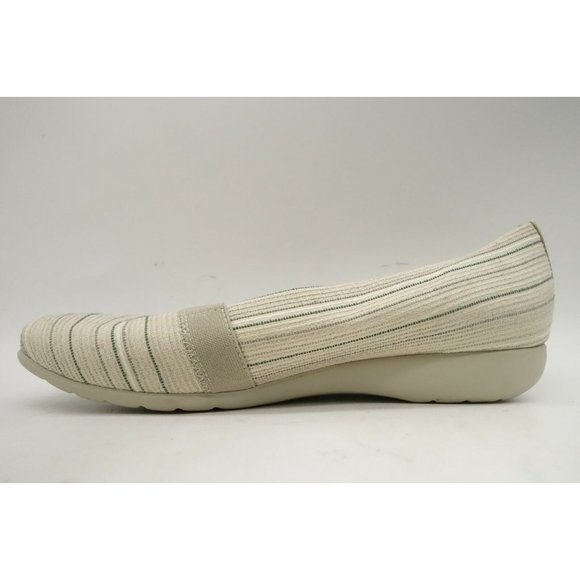 Munro American Cream Striped Slip On Walking Wedge Loafers Shoes Womens 9.5 M - Picture 2 of 10